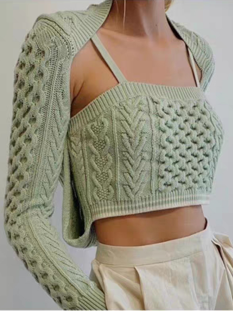 Shawl Fake Two-Piece Stretch Knit Sweater Europe And America - Image 3