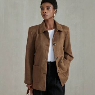 Amazon Independent Site Cross-border Autumn And Winter European And American Women's Fashion Lapel Buttoned Pocket Long-sleeve Blazer