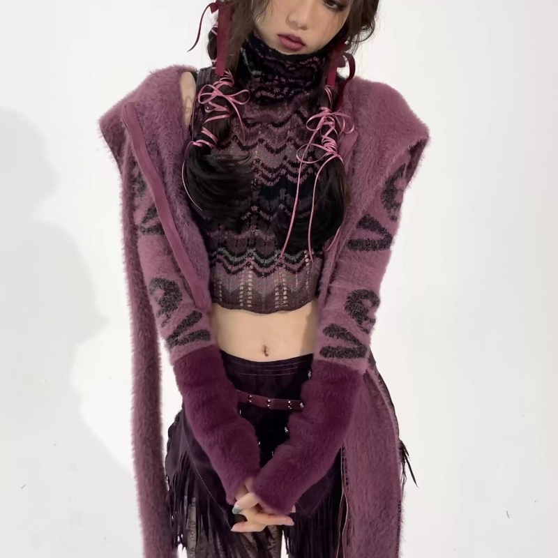 New Women's Skull Imitated Mink Wool Coat - Image 2