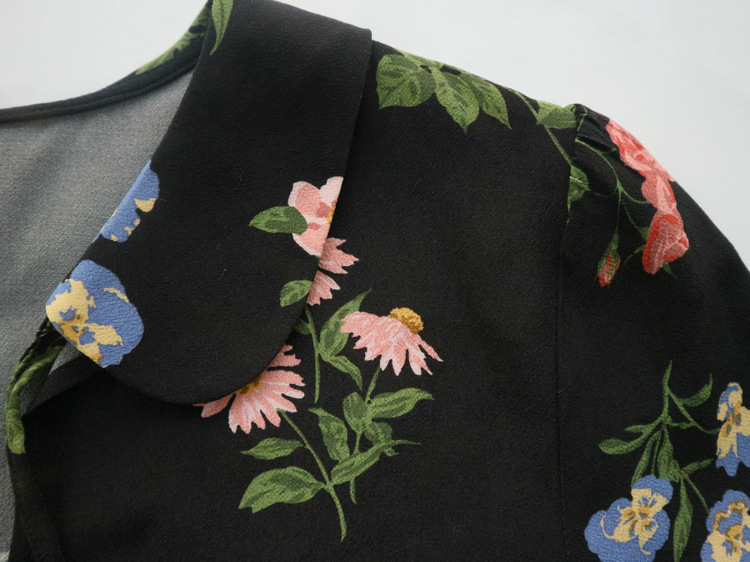French Vintage Print Long Sleeve Dress - Image 4