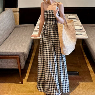 French Heavy-duty Pleated Pure Linen Tube Top Detachable Two-way Strap Dress